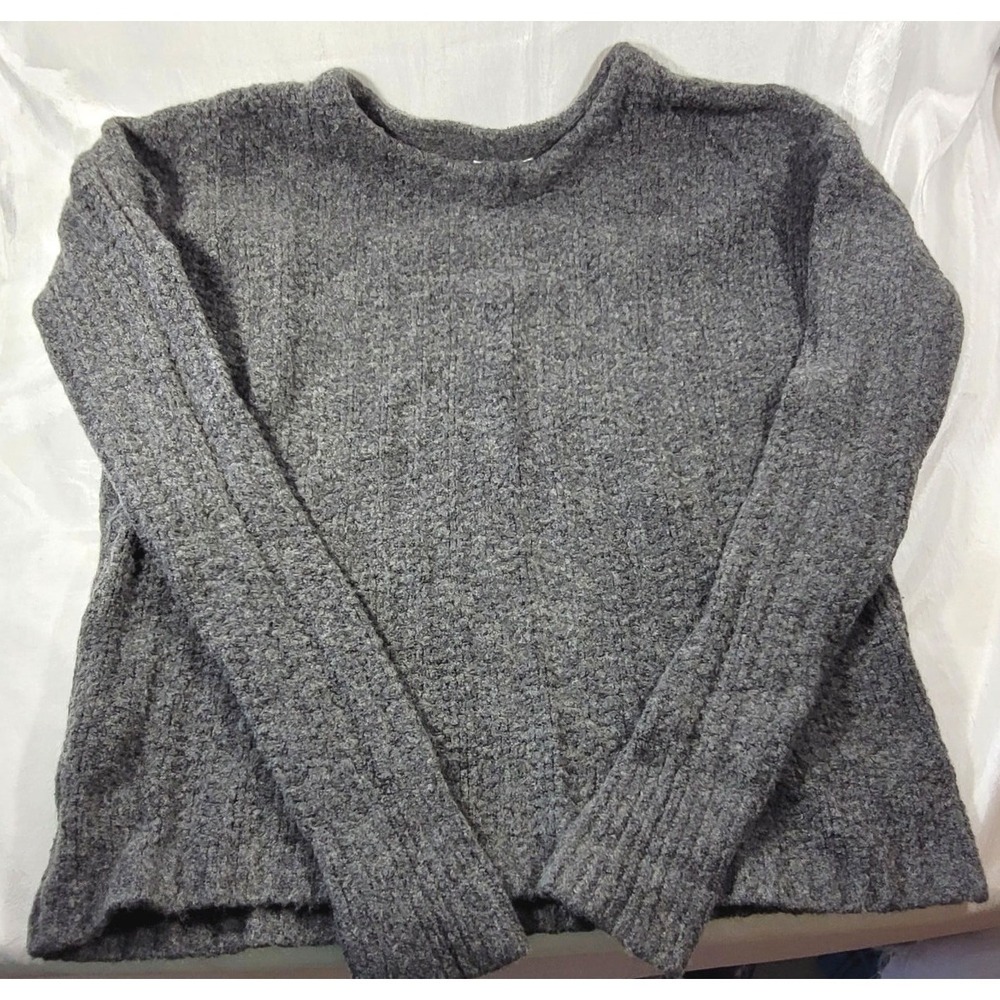 GAP Women's Wool Alpaca Blend Ribbed Crewneck Sweater - Charcoal Heather -‎ S